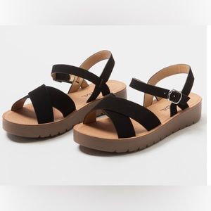 SODA Ankle Strap Mini Flatform Sandals